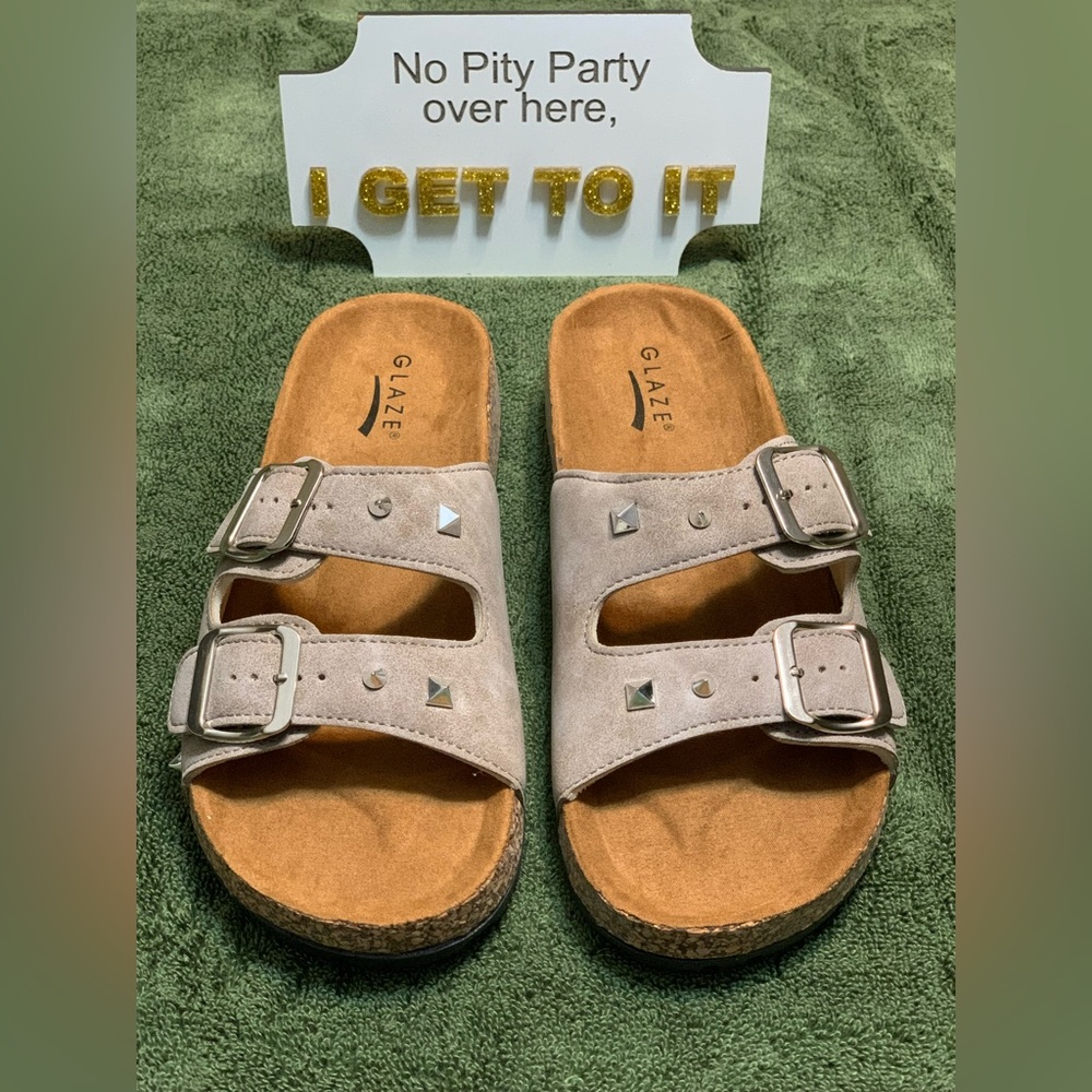 🆕 Tan Sandals Comfortable Cork Footbed